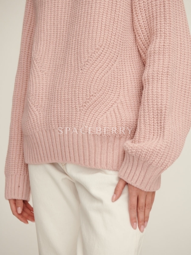 Женский вязаный свитер оверсайз, джемпер